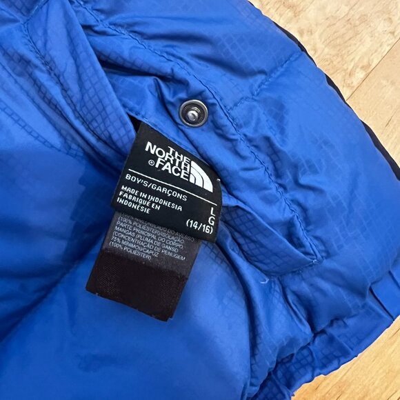 The North Face Kids 550 Goose Down Moondoggy Full Zip Jacket Reversible Coat L - Picture 6 of 8